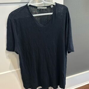 Vince. Men’s, dark blue, v neck, t-shirt. Lightweight material, shown in photos.